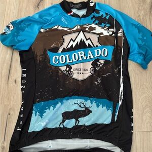 Pearl Izumi Colorado Cycling Jersey - Teal and Brown
